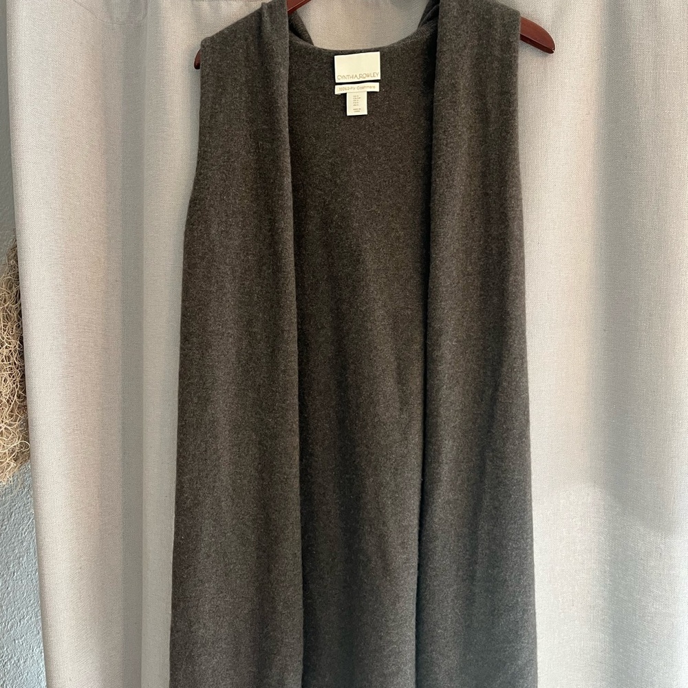 Cynthia Rowley hooded cashmere vest sweater